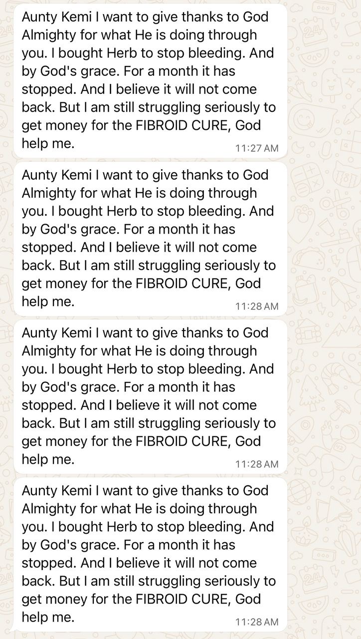 Customer testimonial — fibroid herb stopped bleeding